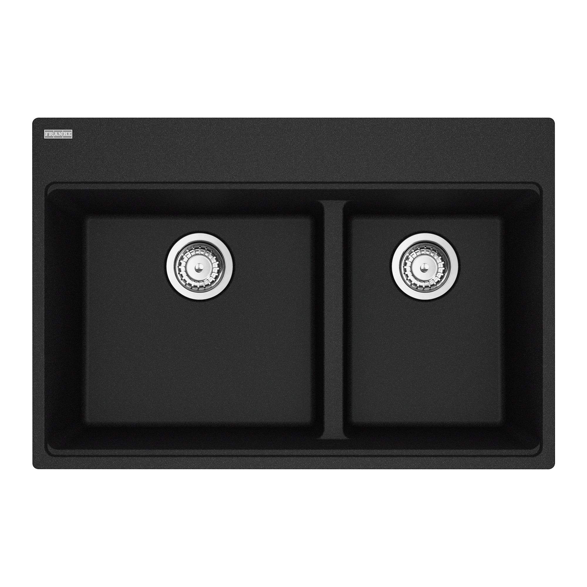 Franke Maris Topmount 33 pouces x 22 pouces Granite Double Bowl Kitchen Sink in Stone Grey