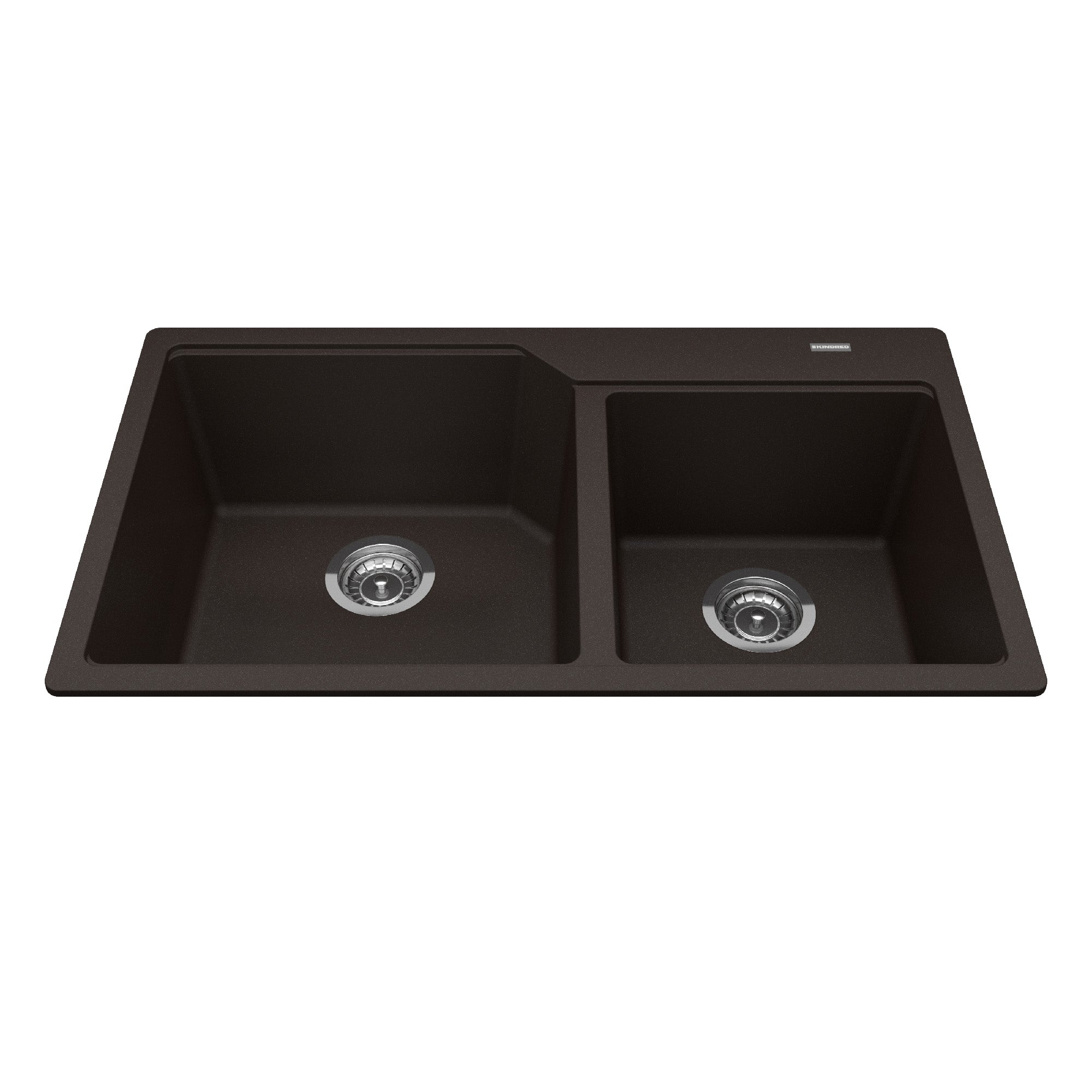Granite Series 33.88-inch LR x 19.69-inch FB Drop In Double Bowl Granite Kitchen Sink in Mocha