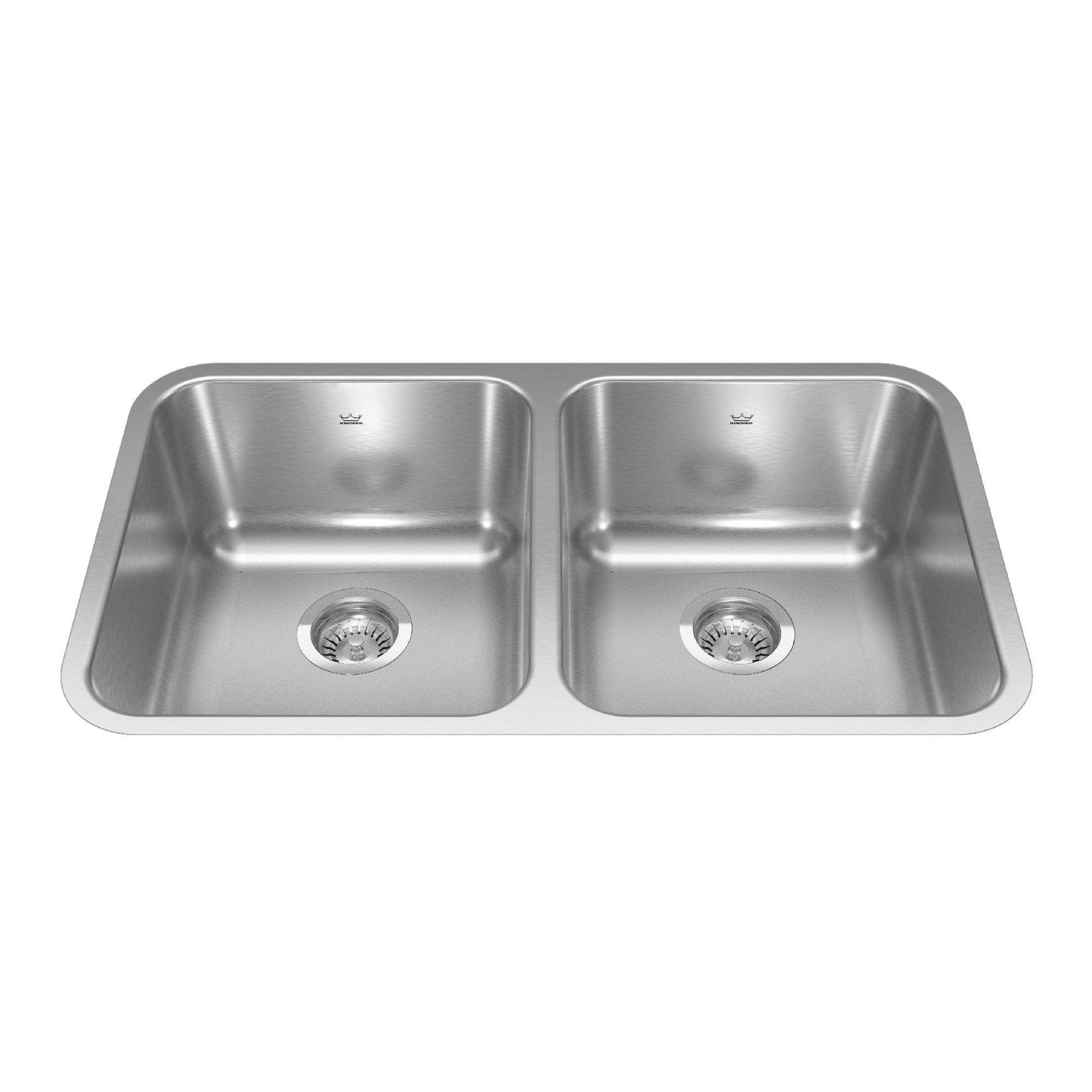 Reginox 30.88 inch LR x 17.75 inch FB Undermount Double Bowl Stainless Steel Kitchen Sink