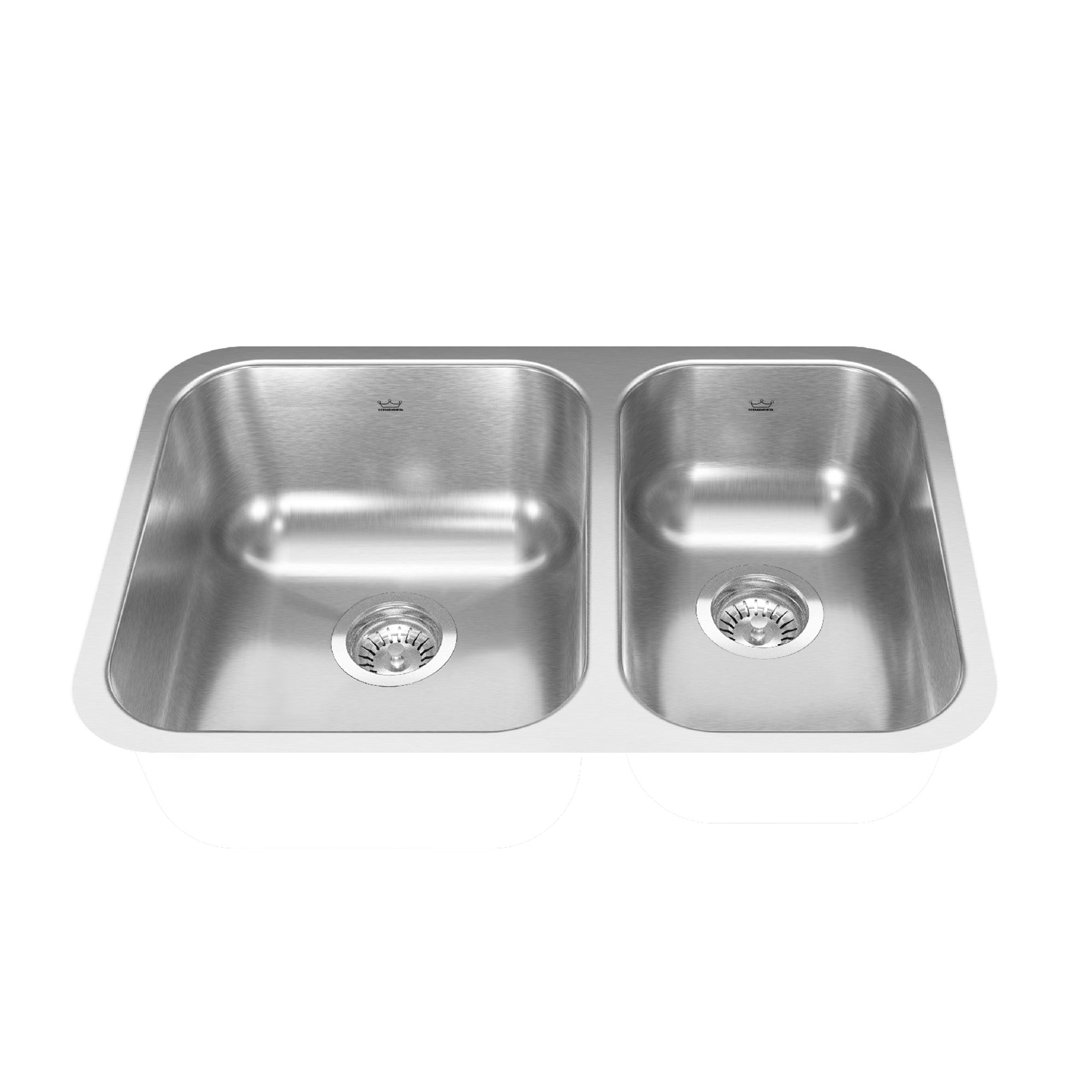 Reginox 26.88 inch LR x 17.75 inch FB Undermount Double Bowl Stainless Steel Kitchen Sink