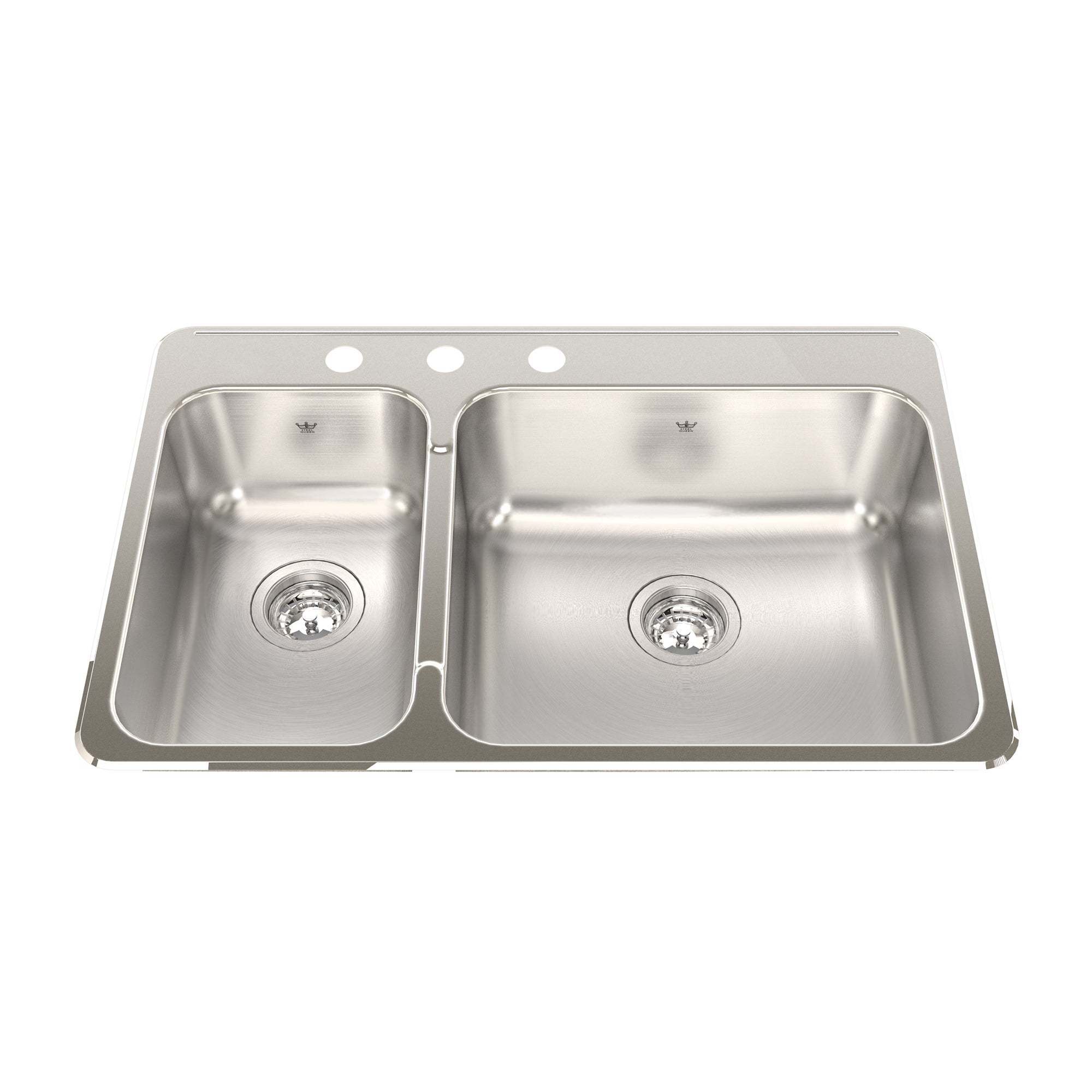 Steel Queen 31.25-inch LR x 20.5-inch FB Drop In Double Bowl 3-Hole Stainless Steel Kitchen Sink
