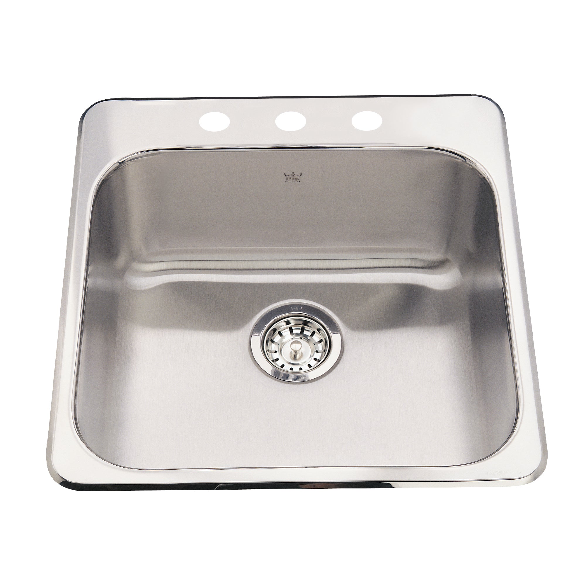 Steel Queen 20-inch LR x 20.5-inch FB Drop In Single Bowl 3-Hole Stainless Steel Kitchen Sink