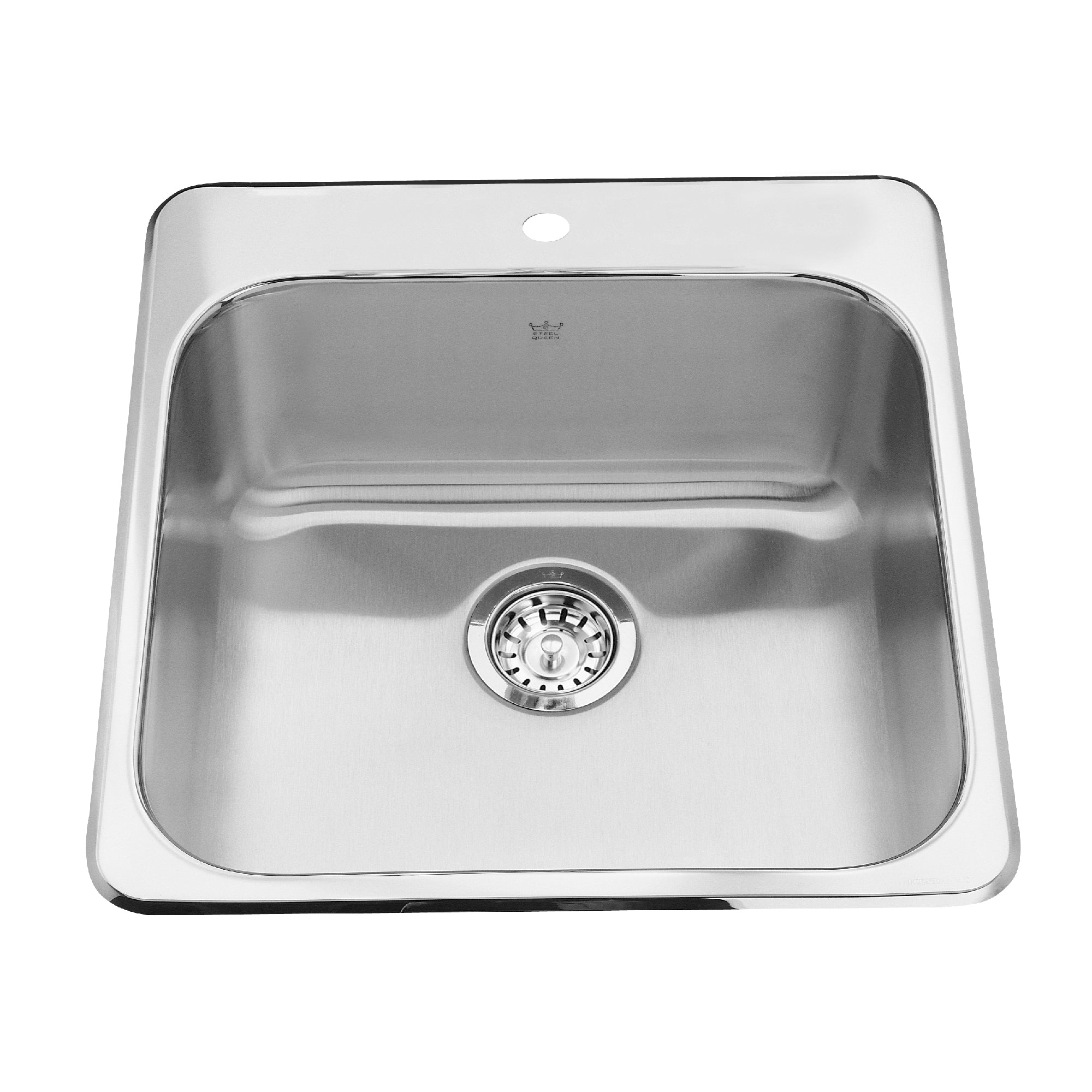 Steel Queen 20 inch LR x 20.5 inch FB Drop In Single Bowl 1 Hole Stainless Steel Kitchen Sink