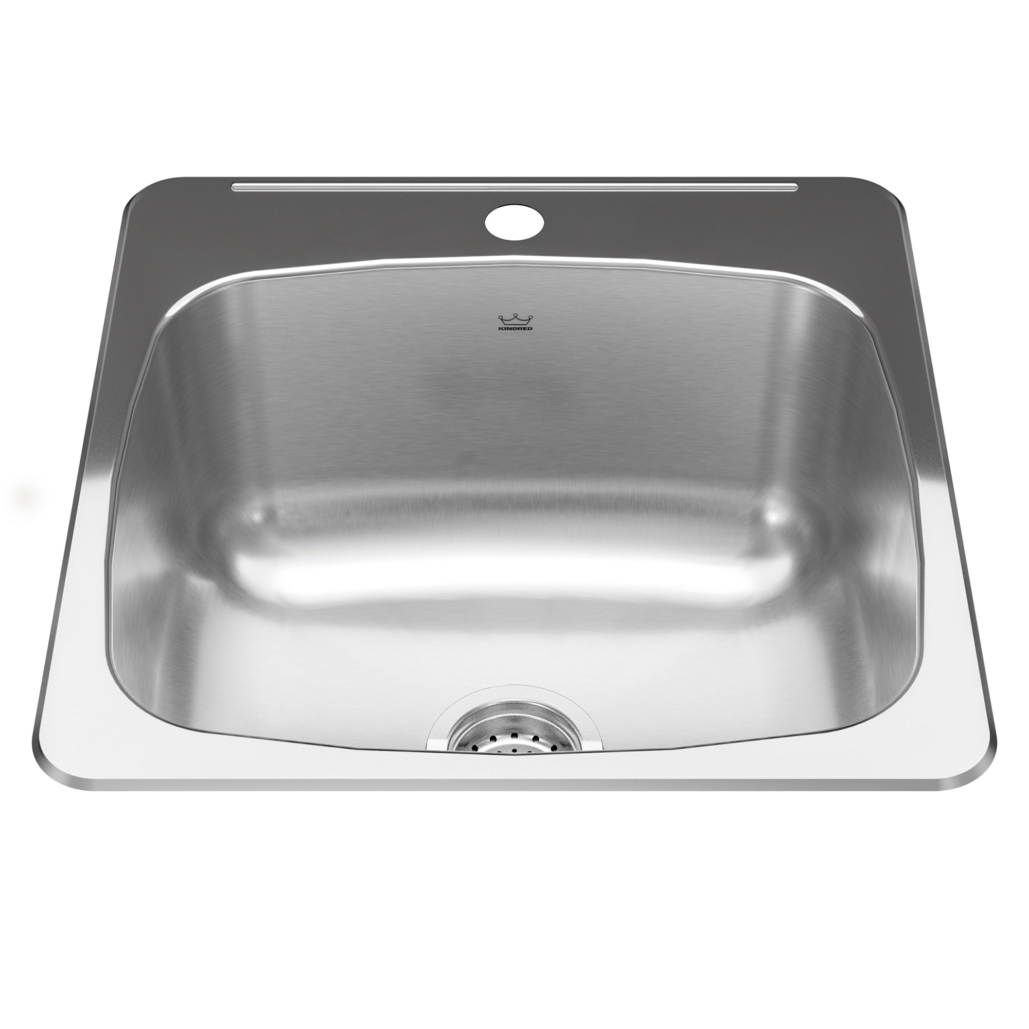 Steel Queen 20.13 in LR x 20.56 in FB Drop in Single Bowl 1 Hole Stainless Steel Laundry Sink