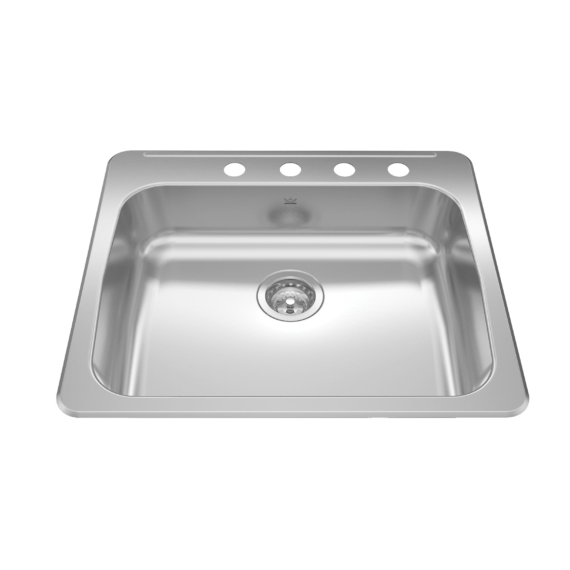 Reginox 25.62 inch LR x 22 inch FB Drop In 4 Hole Bowl Stainless Steel Kitchen Sink