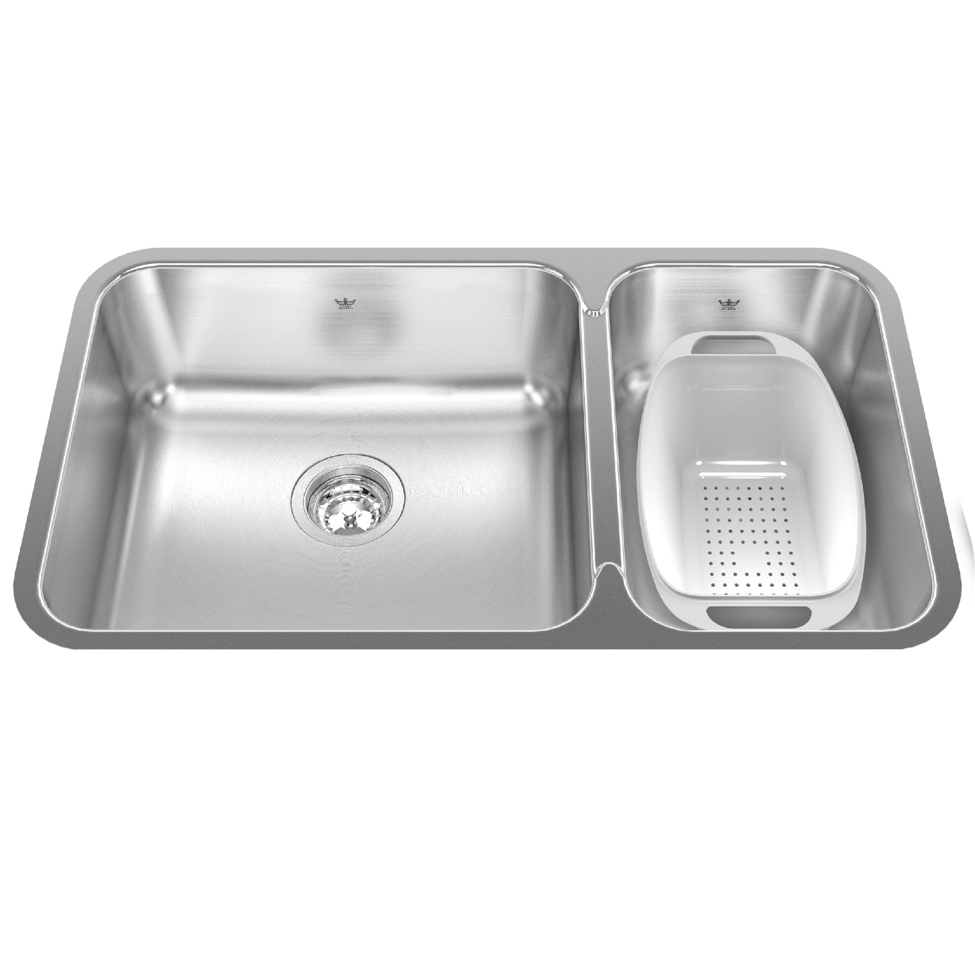 Steel Queen 30.88 in LR x 17.75 in FB Undermount Double Bowl Stainless Steel