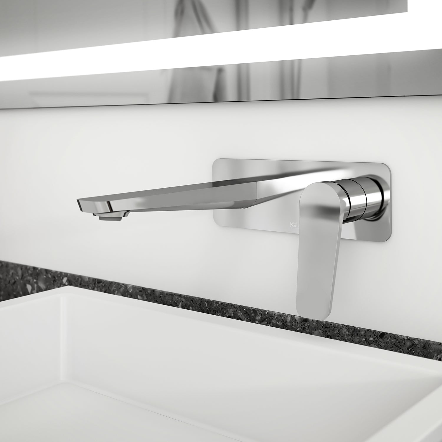 MOROKA™                        Robinet Mural de Lavabo avec Drain à Pression avec Trop-Plein Chrome