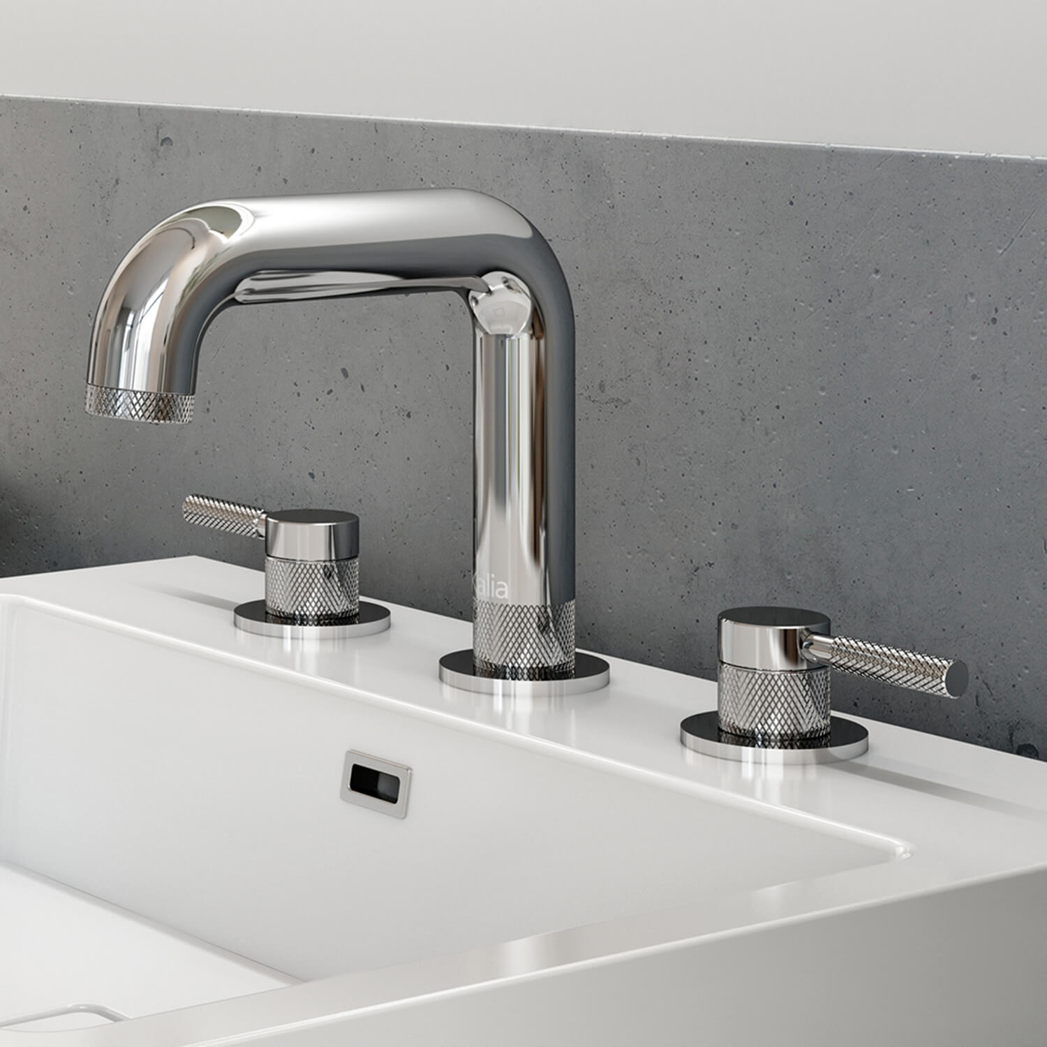 PRECISO™                         Robinet 8" c.c.de Lavabo avec Drain à Pression avec Trop-Plein Chrome